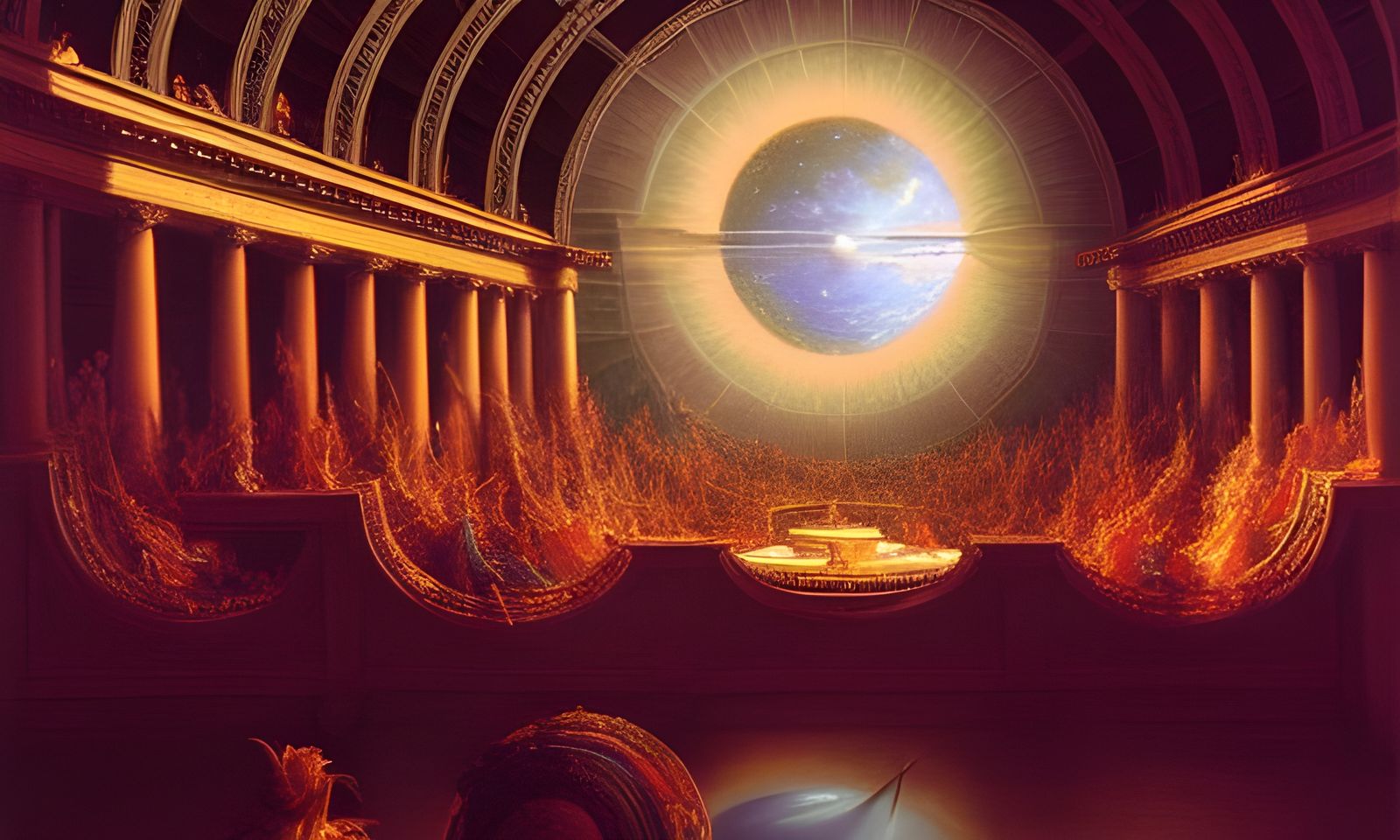 Cosmic Orchestra: A Hyperrealistic Oil Painting