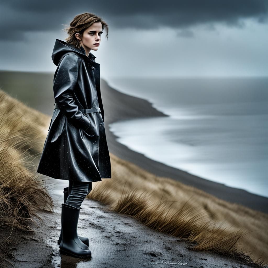 Emma Watson in Snowstorm: Hyperrealistic Cinematic Portrait