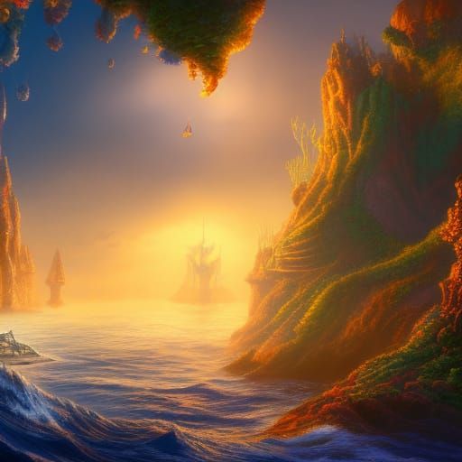 The Little Mermaid in Detailed Matte Painting