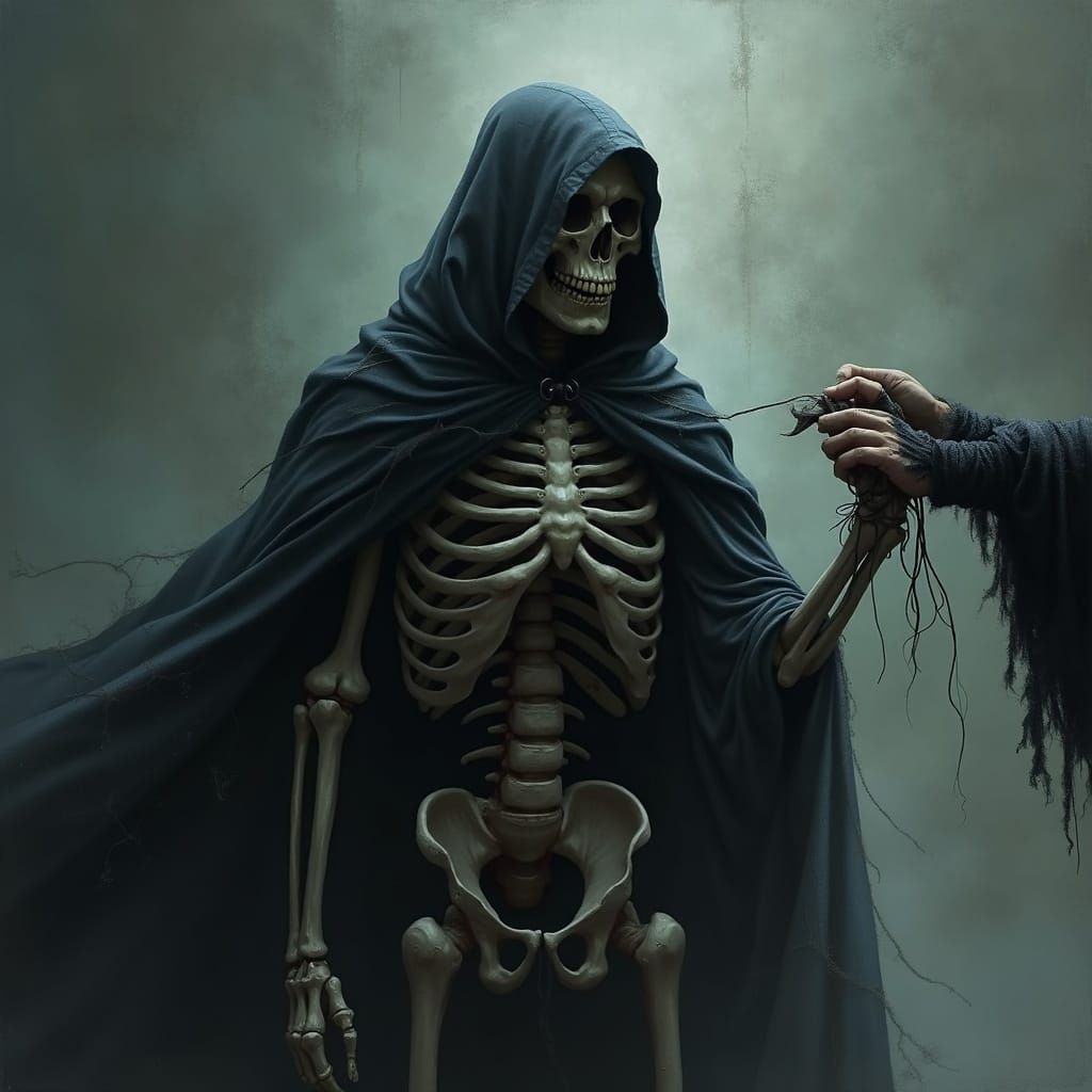 Skeleton Warrior Emerging in Dark Fantasy Concept Art