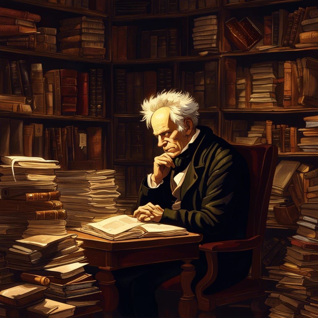 Philosopher in Study: Hyperrealistic 64 Megapixel HDR Portra...