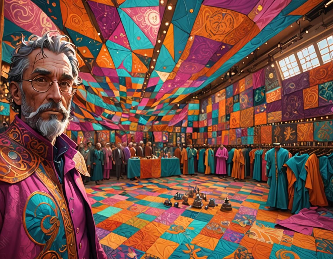 Wizard at Quilt Show: Hyperdetailed Concept Art