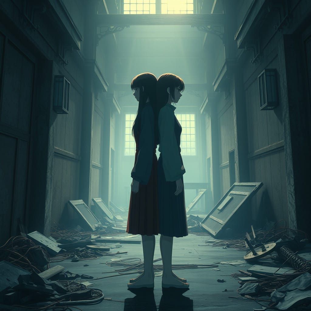 Ethereal Anime Goddesses Haunt Abandoned Japanese Landscape