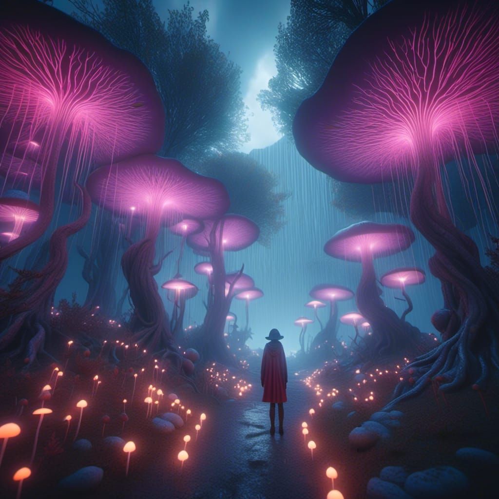 Wizard and Tree Man in Alien Forest