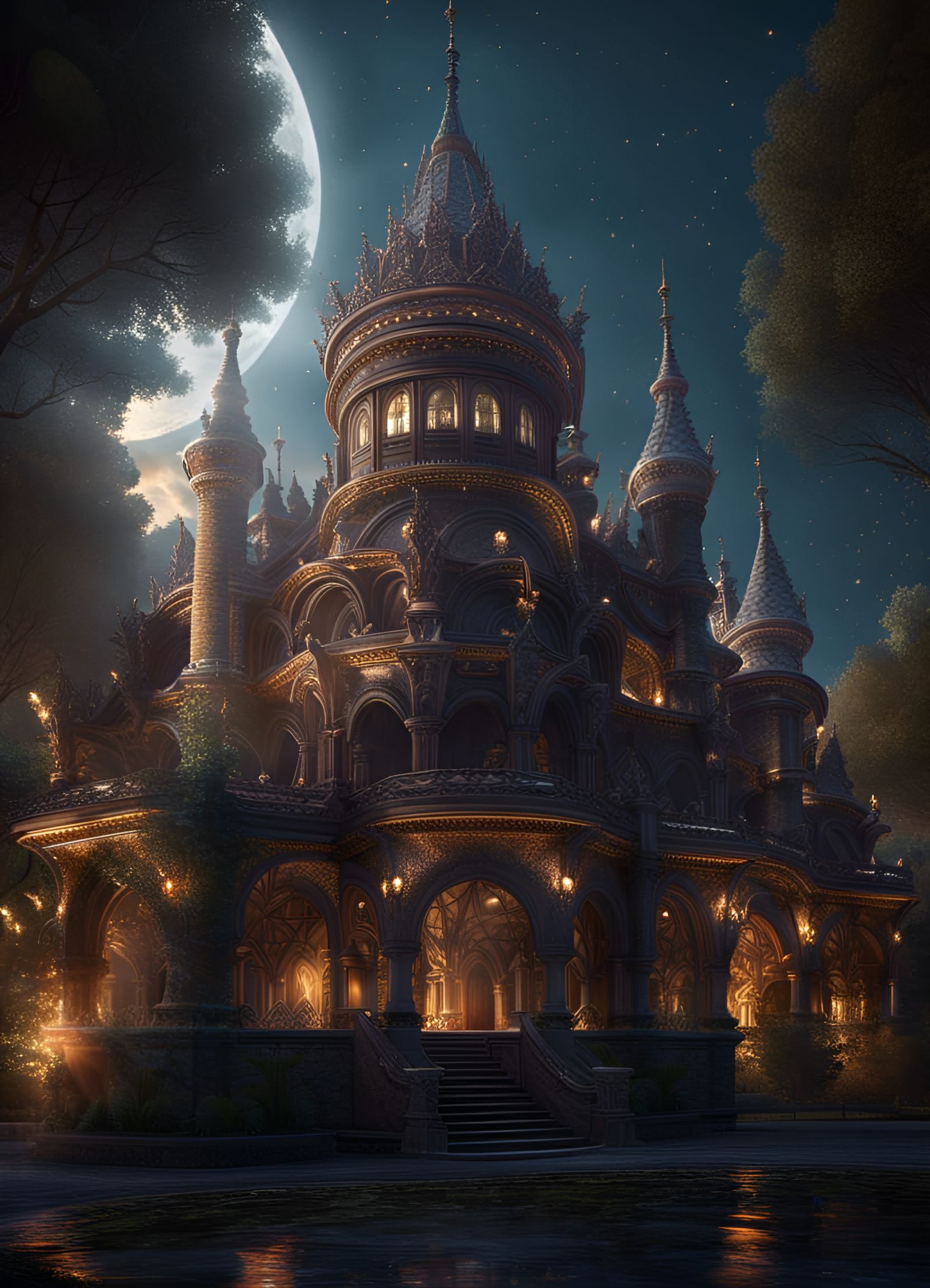 Dark Fairy Queen's Palace: Gothic Fantasy in 3D