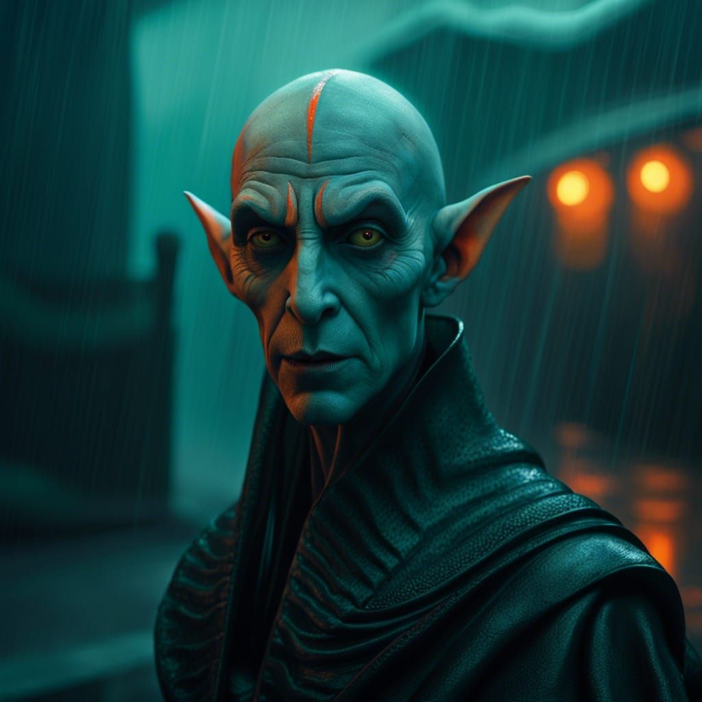 Nosferatu Portrait in Hyperrealism, Teal and Orange