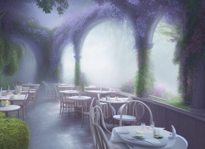 Ethereal Fantasy Café in Mist