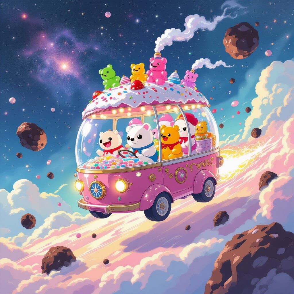 Gumball Chefs in Mobile Bakery, Ghibli Style