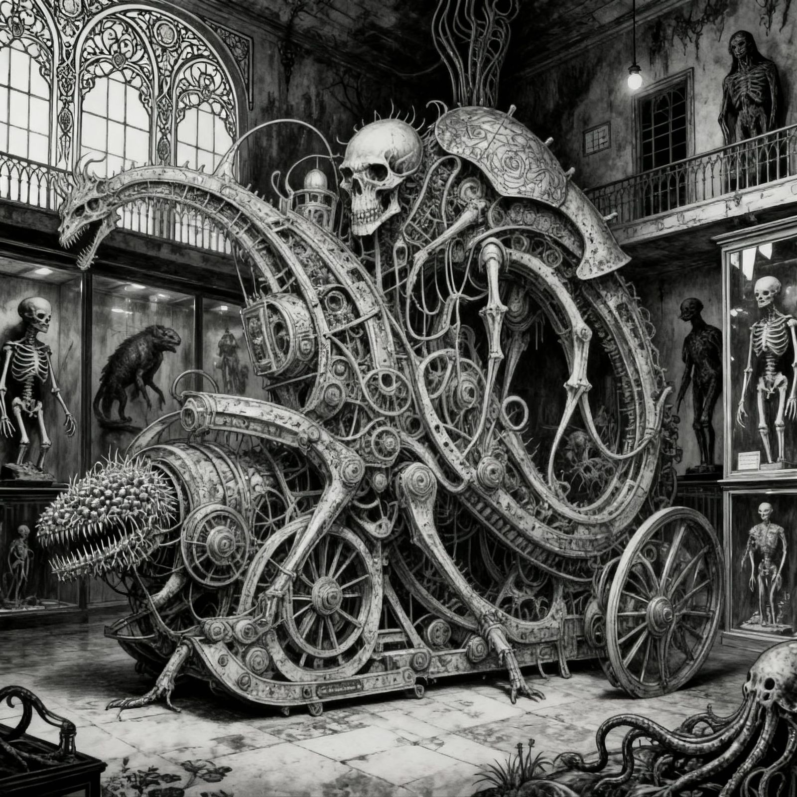 Mystic Machine Drawing in Otto Rapp Style