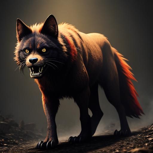 Detailed Image of a Chupacabra on the Prowl