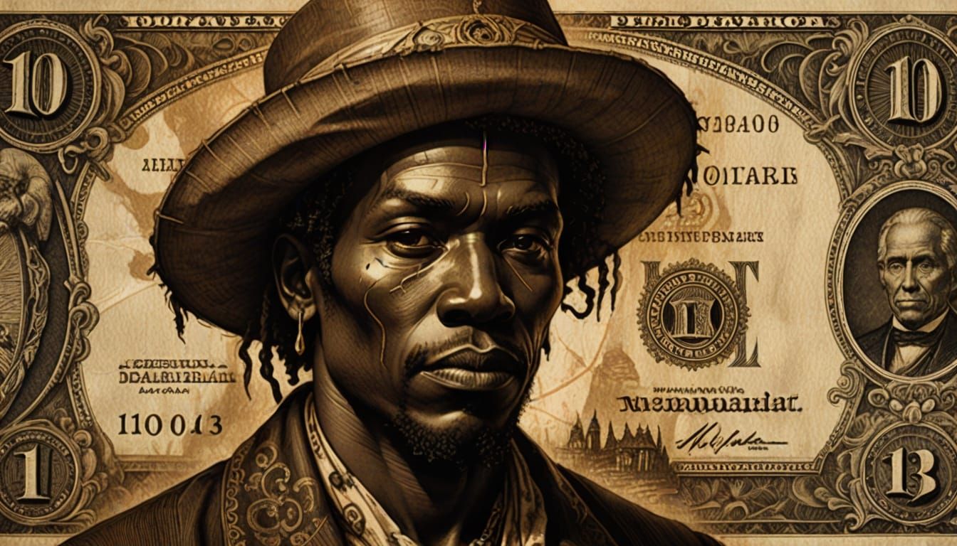 Mystical Voodoo Art: Black Man on Thirteen Dollar Bill
