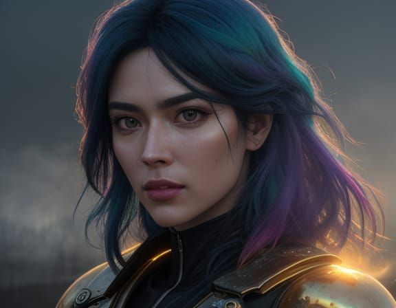 Unsettling Cringe Surreal Landscape with Iridescent Aura