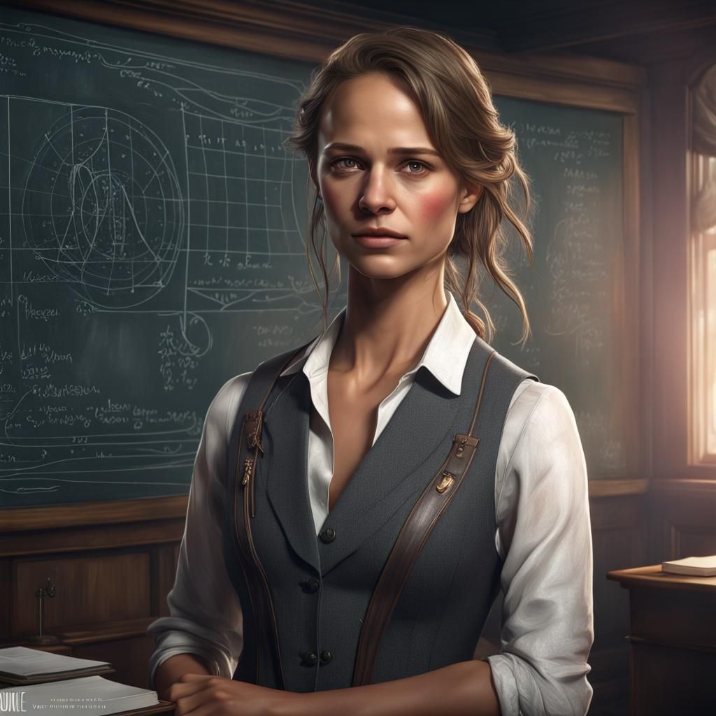 Mathematic Professor Portrait in Artgerm Style