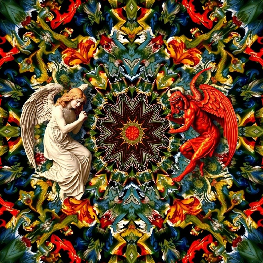 Angels and Devils in a Kaleidoscopic Impression