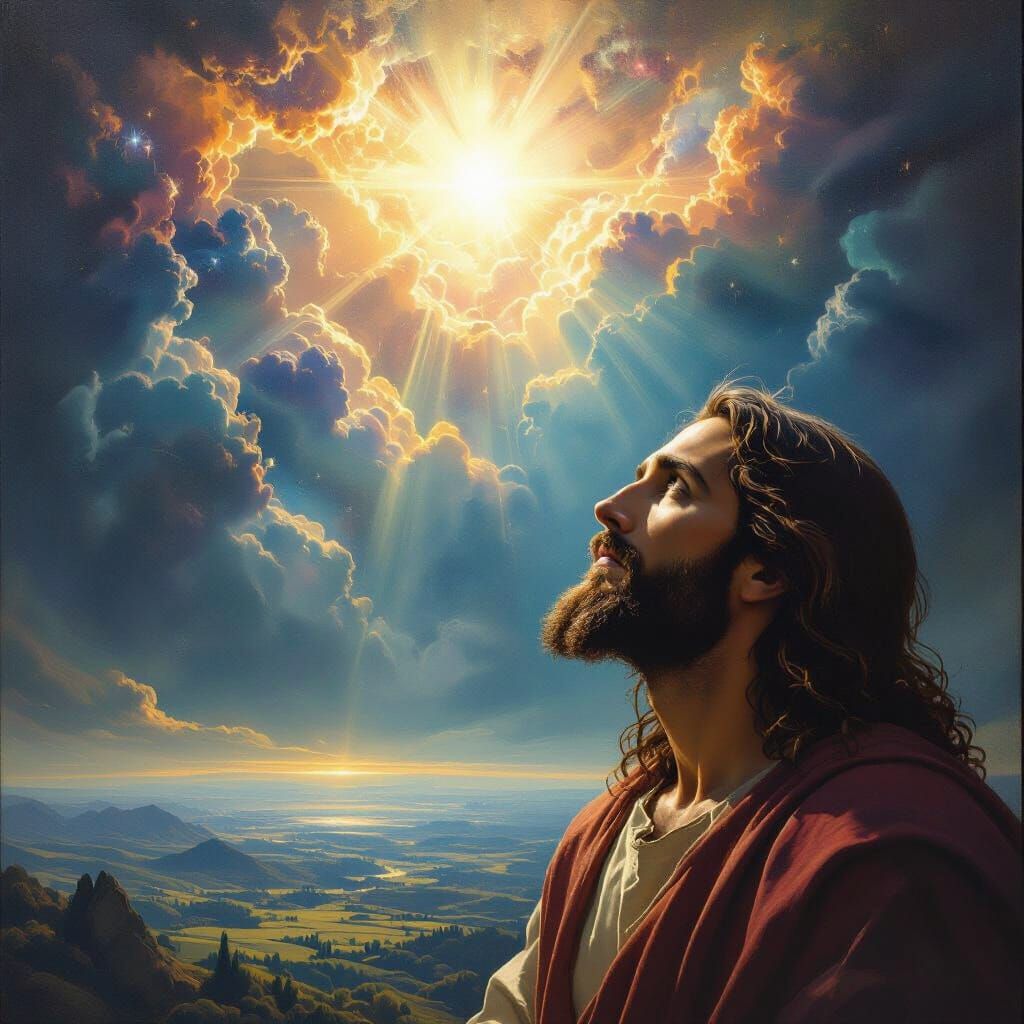 Jesus Christ Surveys Earth and Heavens in Epic Painterly Sty...