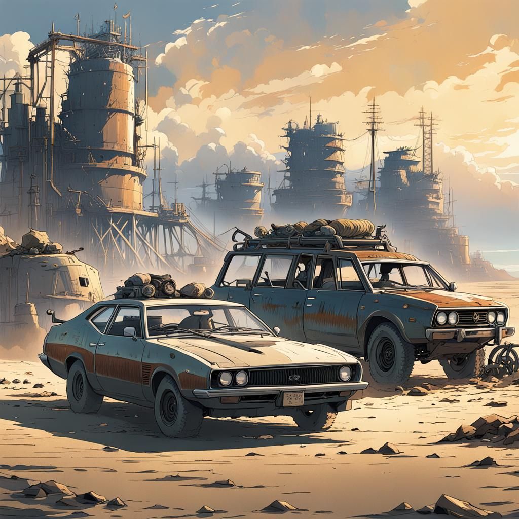 Mad Max in Studio Ghibli Anime Style