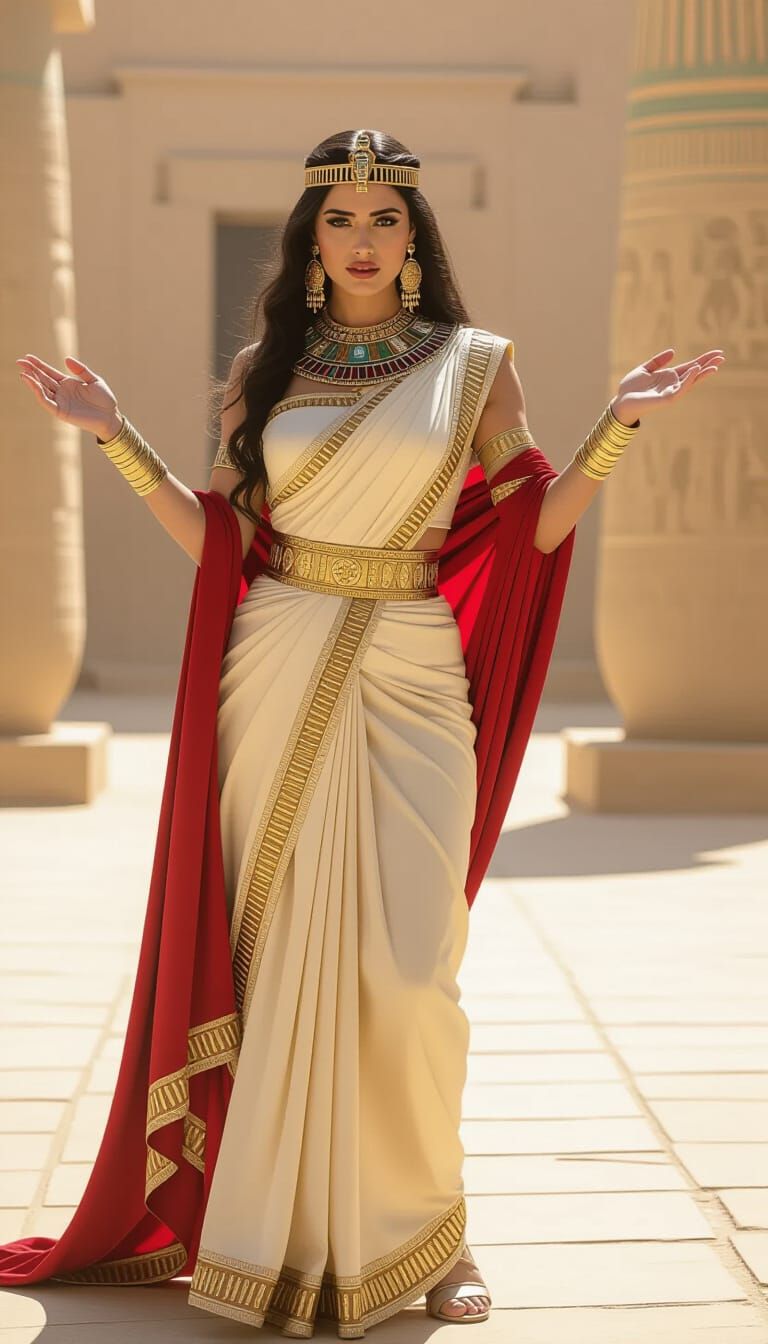 Mesmerizing Woman in Ancient Egypt: Cinematic Film Still