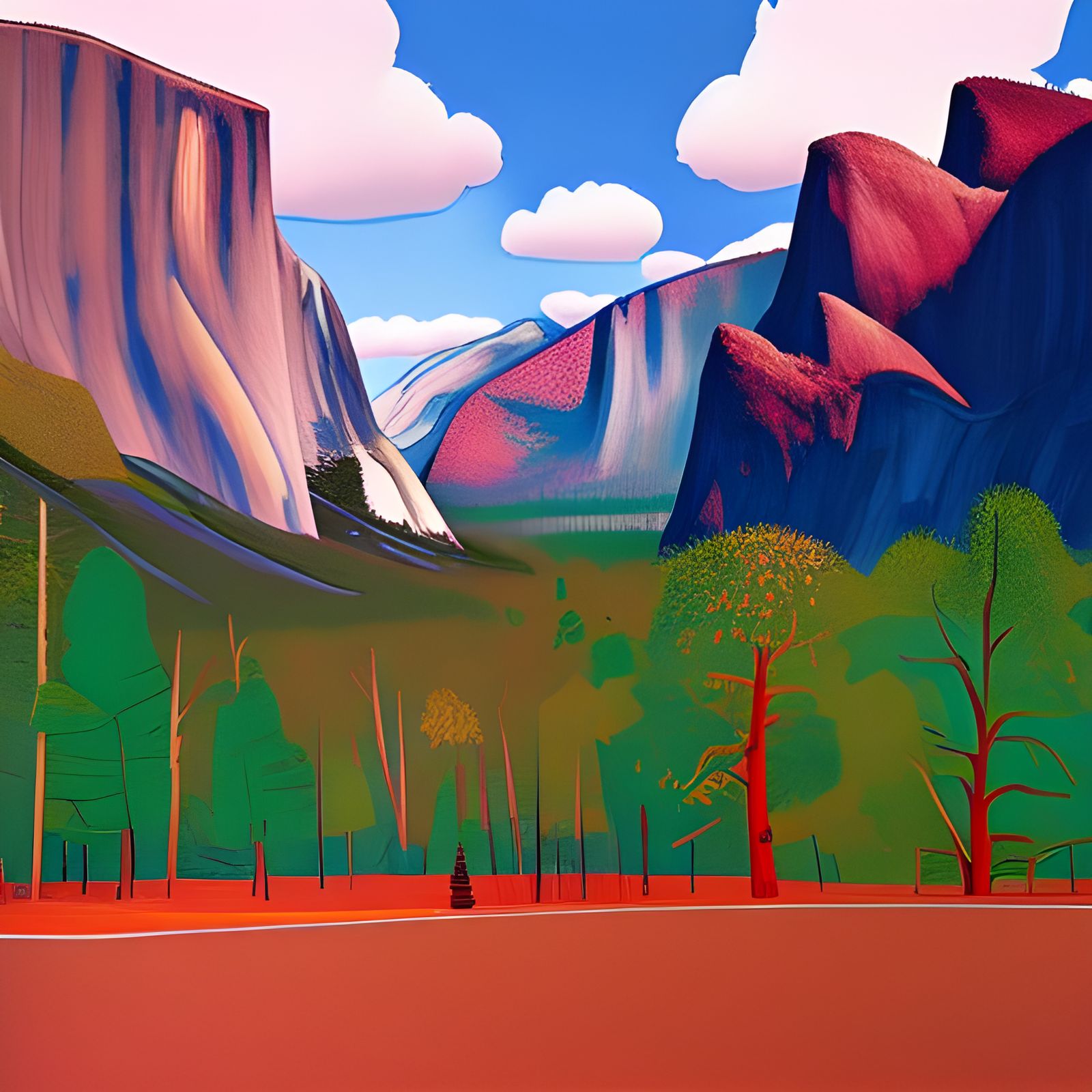 Yosemite Landscape after David Hockney