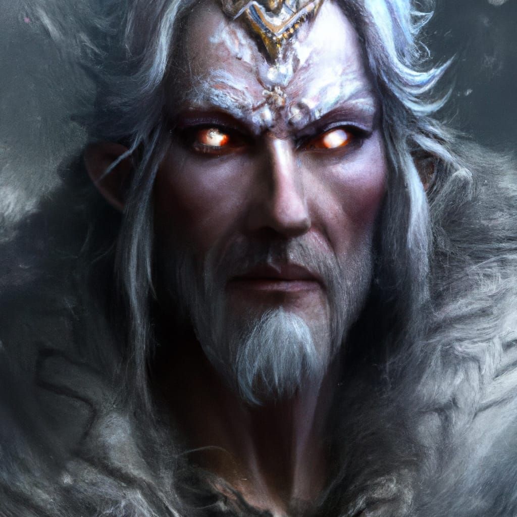 Mad Sorcerer Casting a Spell: Fantasy Art Portrait