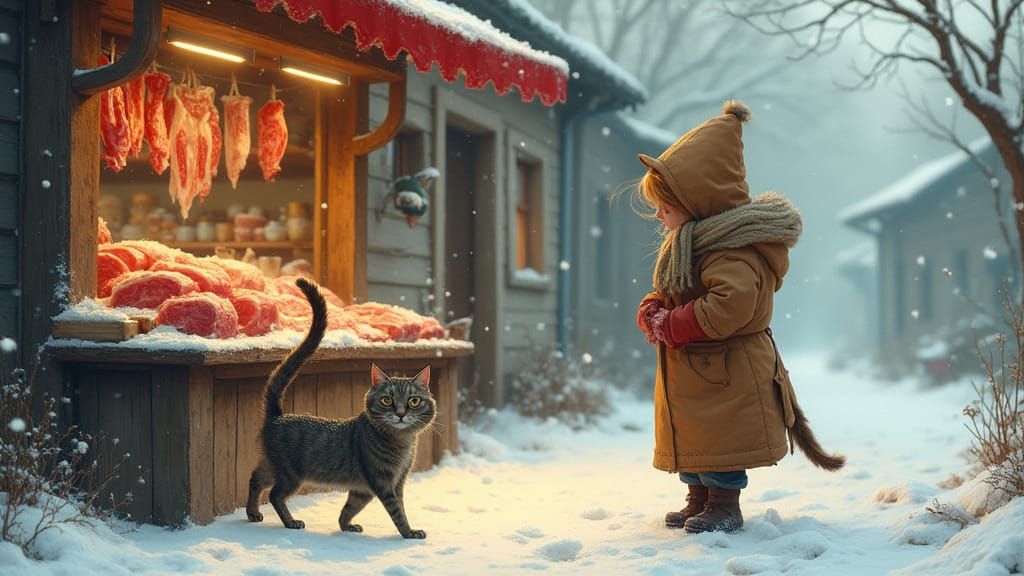 Frail Cat Finds Winter Solace in Kindness