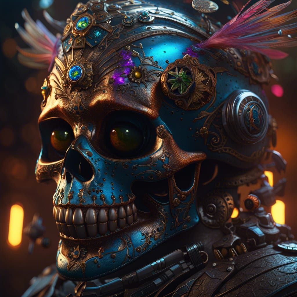 Psychedelic Calavera Render in Unreal Engine 5