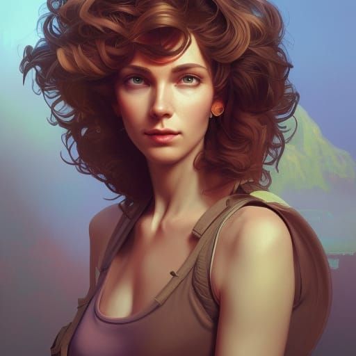 April O'Neil Portrait in 1980s Animated Style