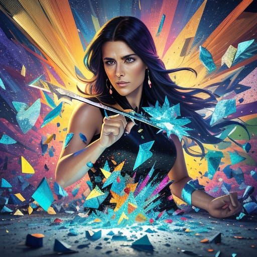 Nelly Furtado Shatters Glass: Hyper-Realistic Digital Art