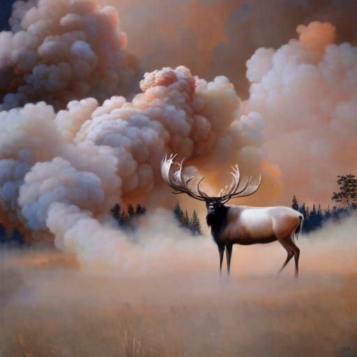 Ethereal White Billowing Smoke