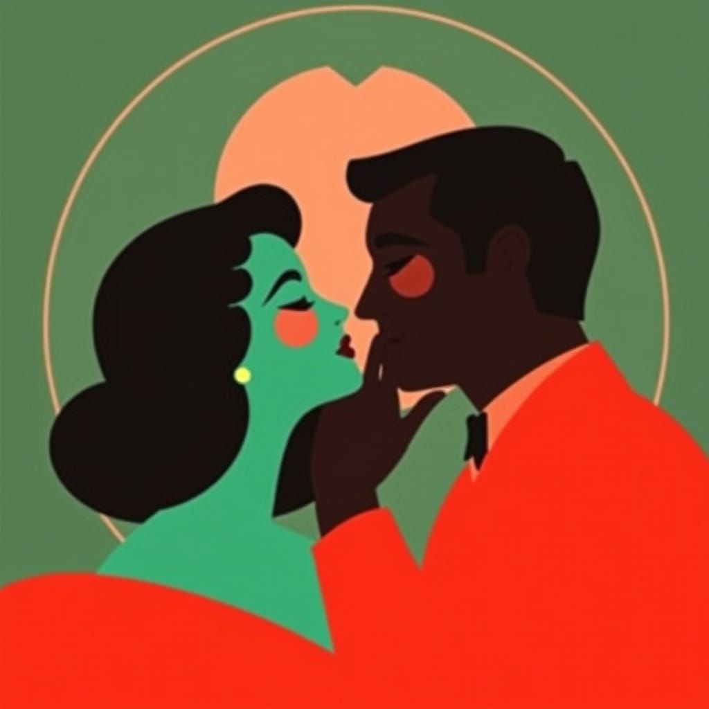 Futuristic Glowing Forms in 1940s Infographic Style