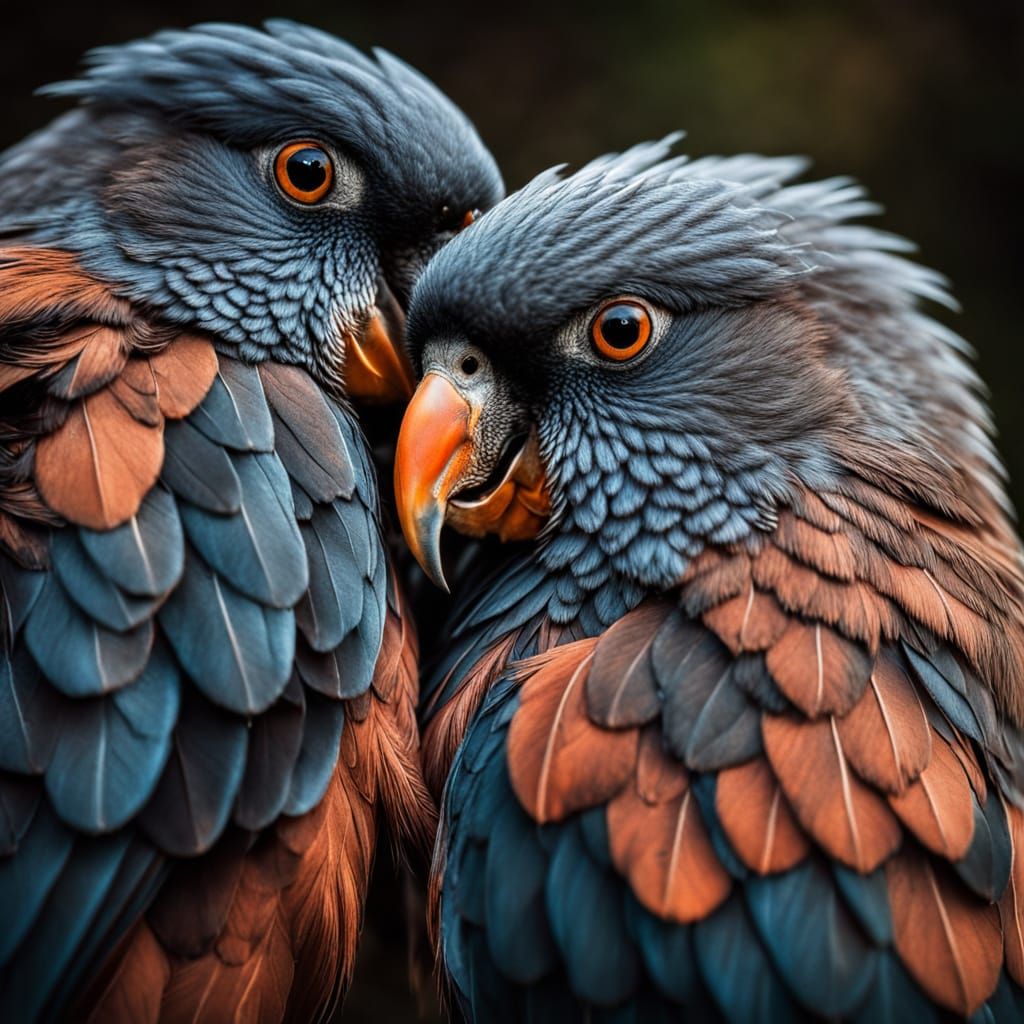 Birds Show Tenderness in Hyperrealistic Macro Photograph
