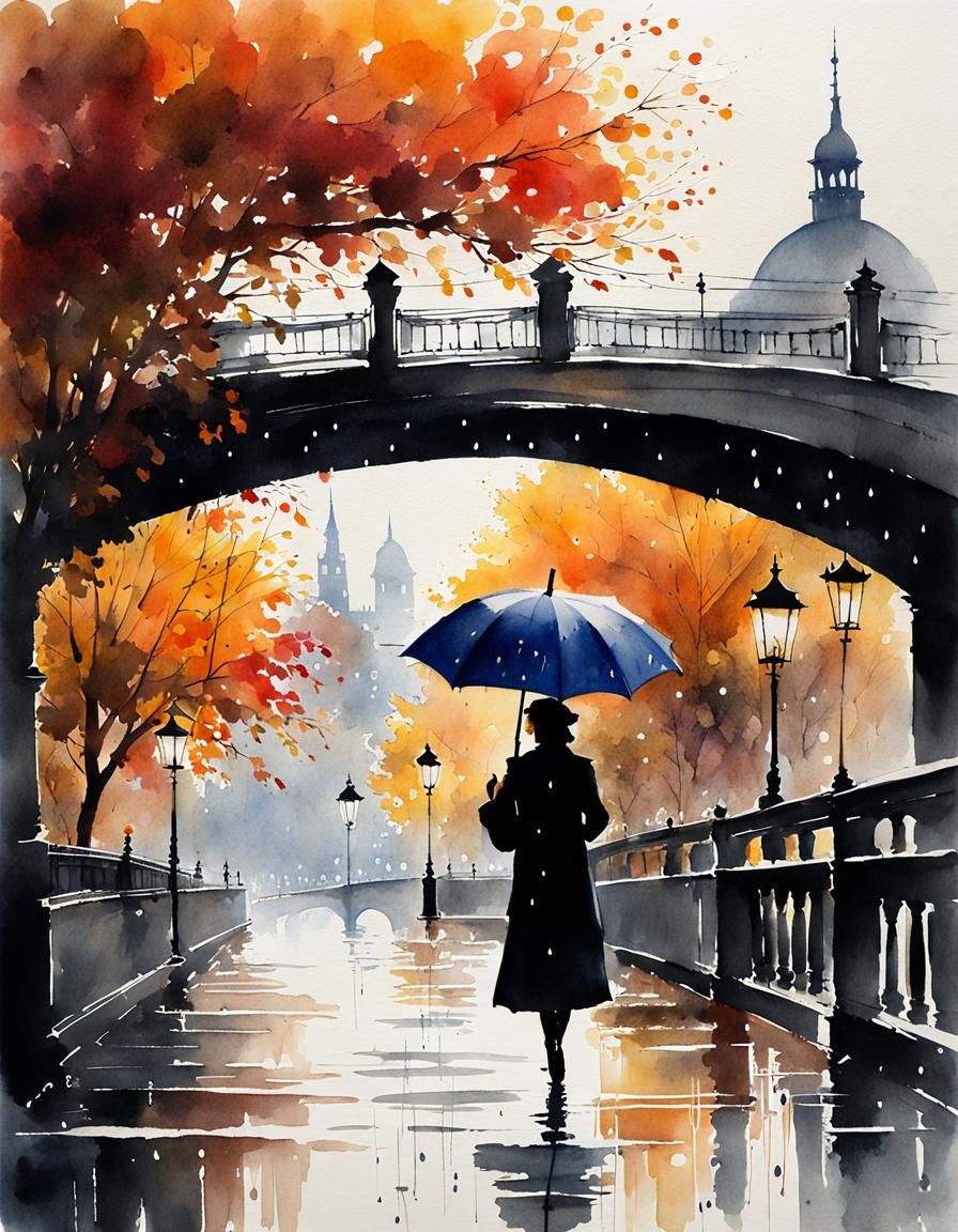 Taste of Autumn. A walk under the rain