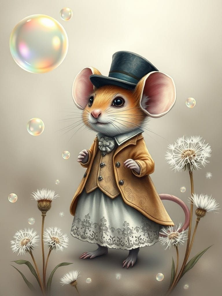Mouse in Whimsical Victorian Fantasy