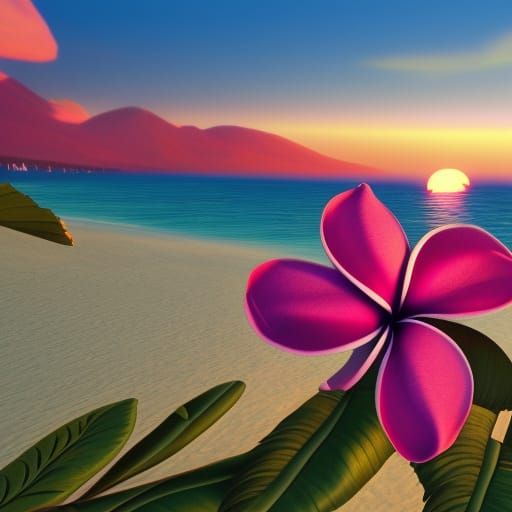 Plumeria flowers on a beach!