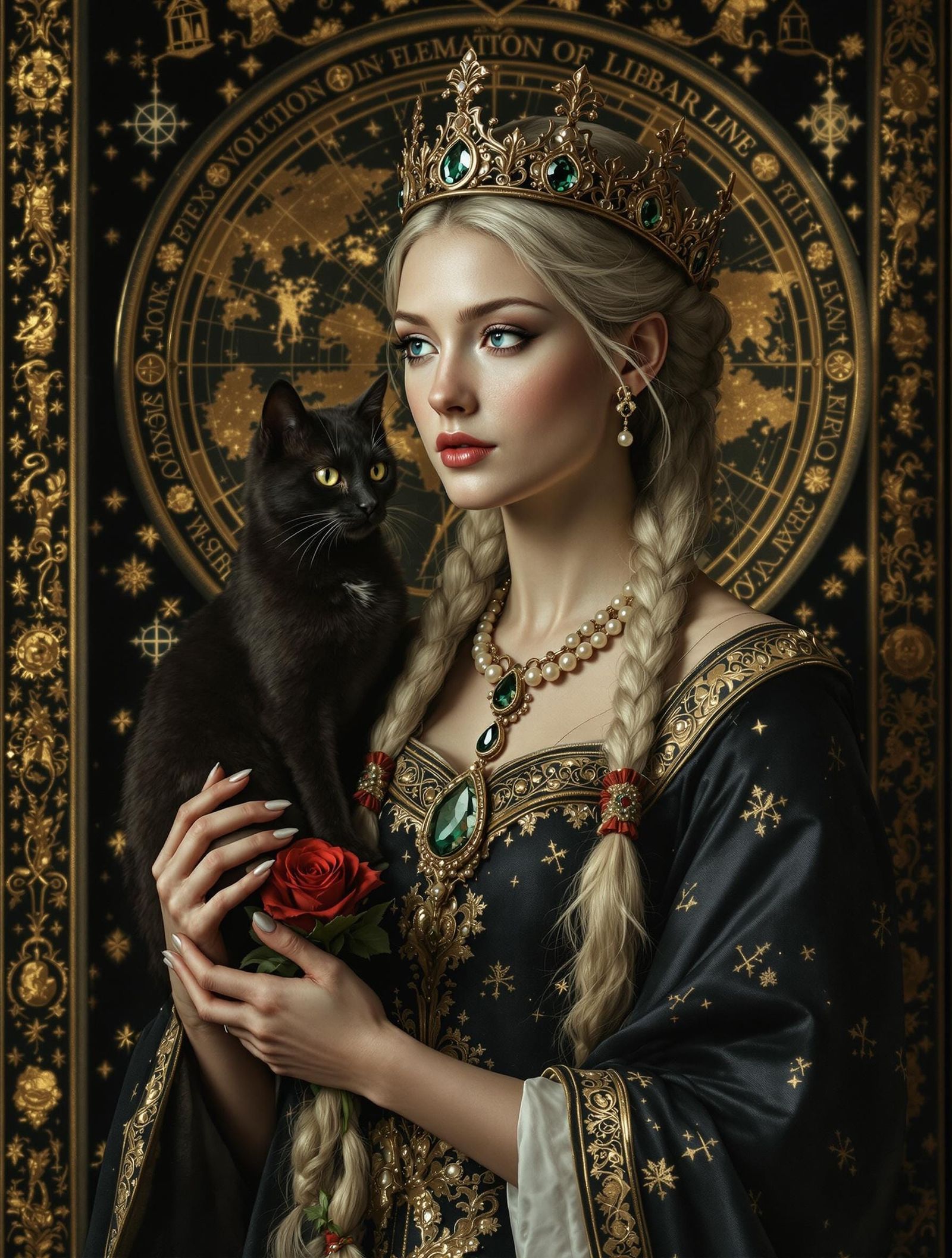 Gothic Queen Eleanor of Aquitaine in Velvet and Gold