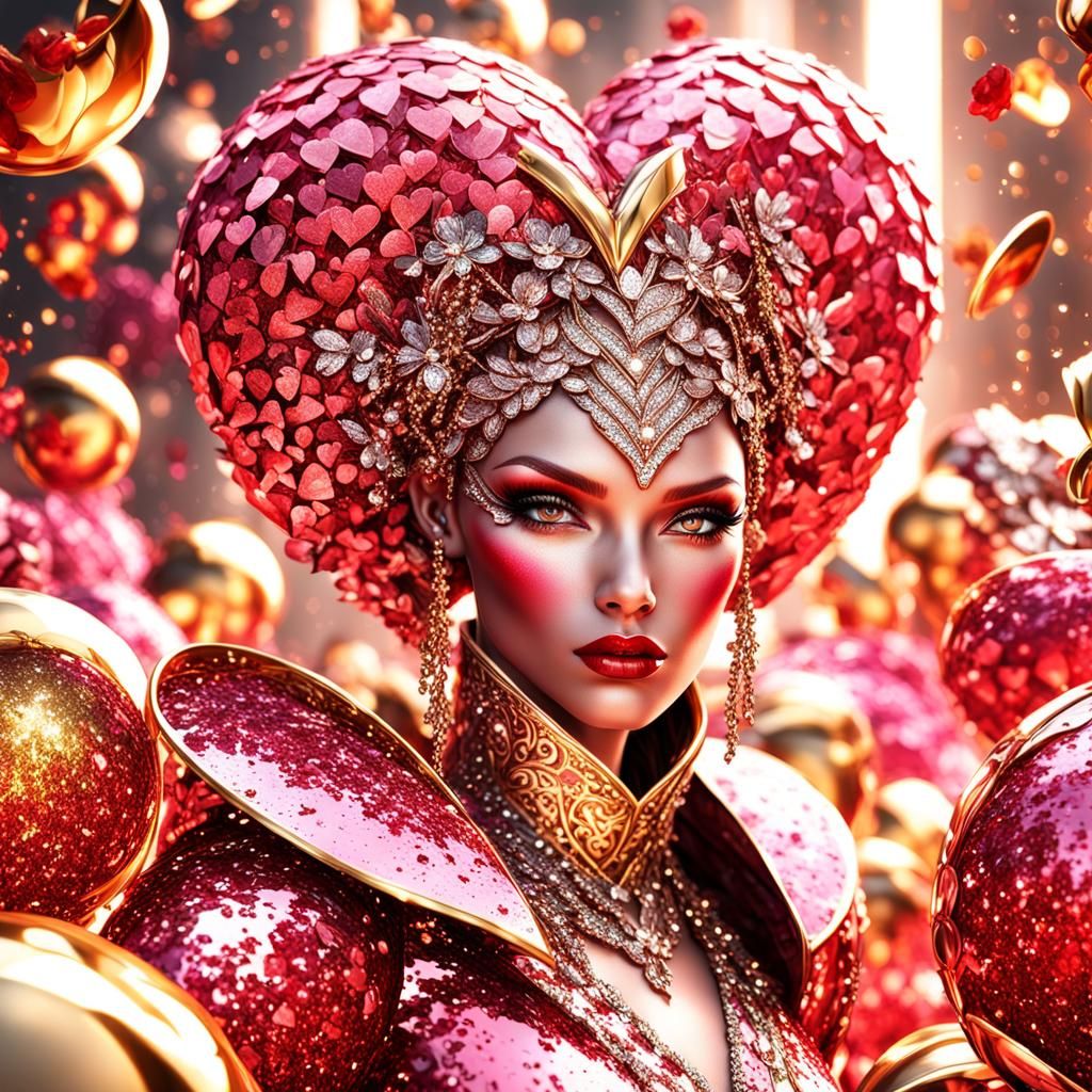 Glamorous Valentine's Day in Glittering Fantasy Art