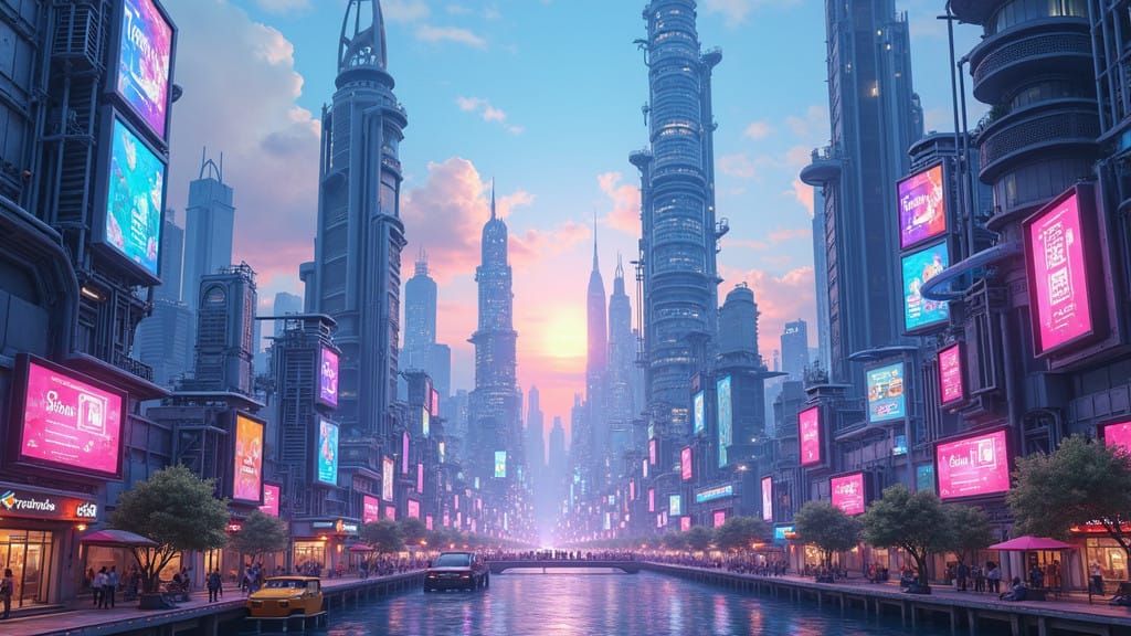Futuristic Metropolis Unveiled in a Vibrant, High-Tech Lands...