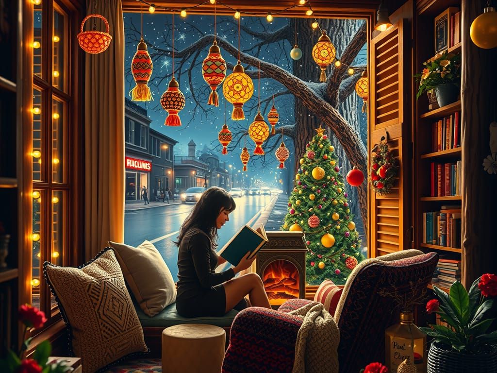 Whimsical Reading Nook in a Cozy Treehouse