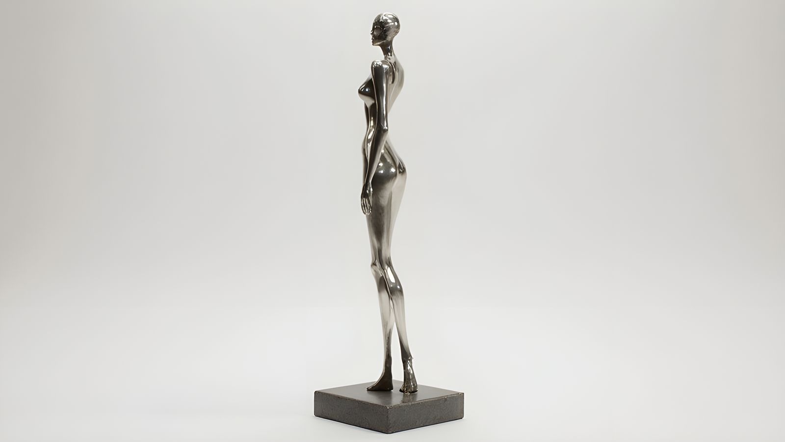 Standing Woman Sculpture in Giacometti Style