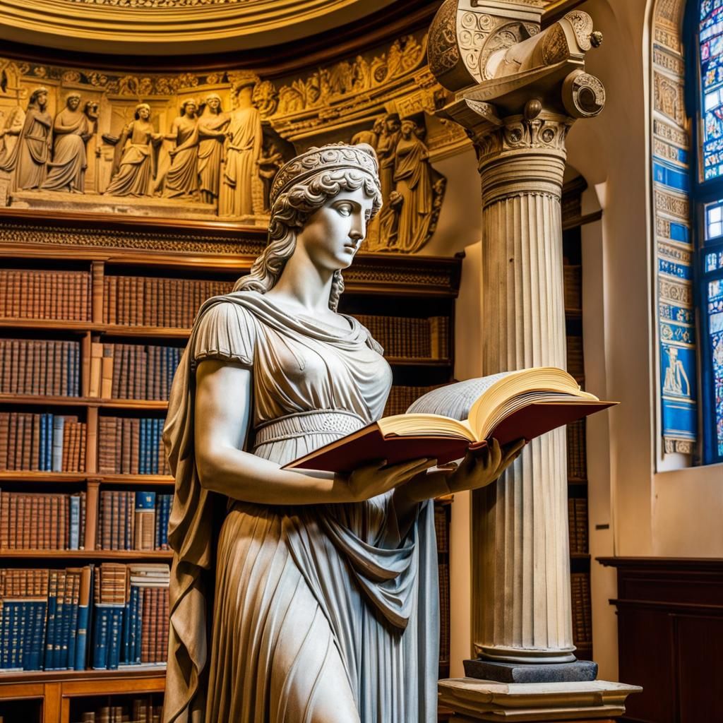 Athena Reading in Alexandria's Library