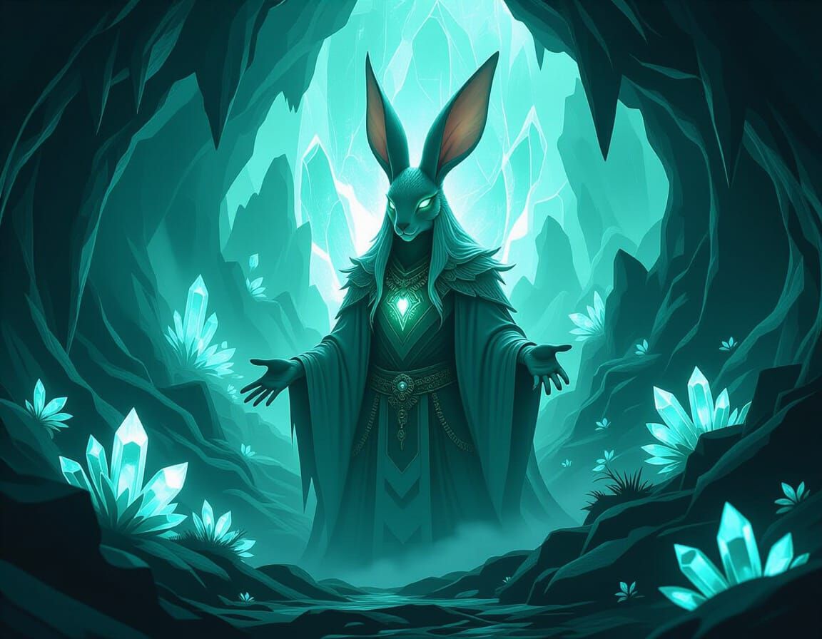 Ancient Rabbit Deity Awakens in Crystal Cave