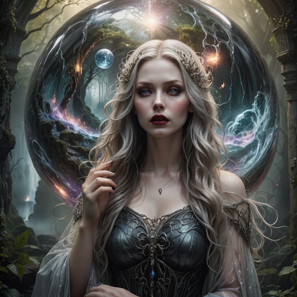 Gothic Fantasy Woman Creates Magical World