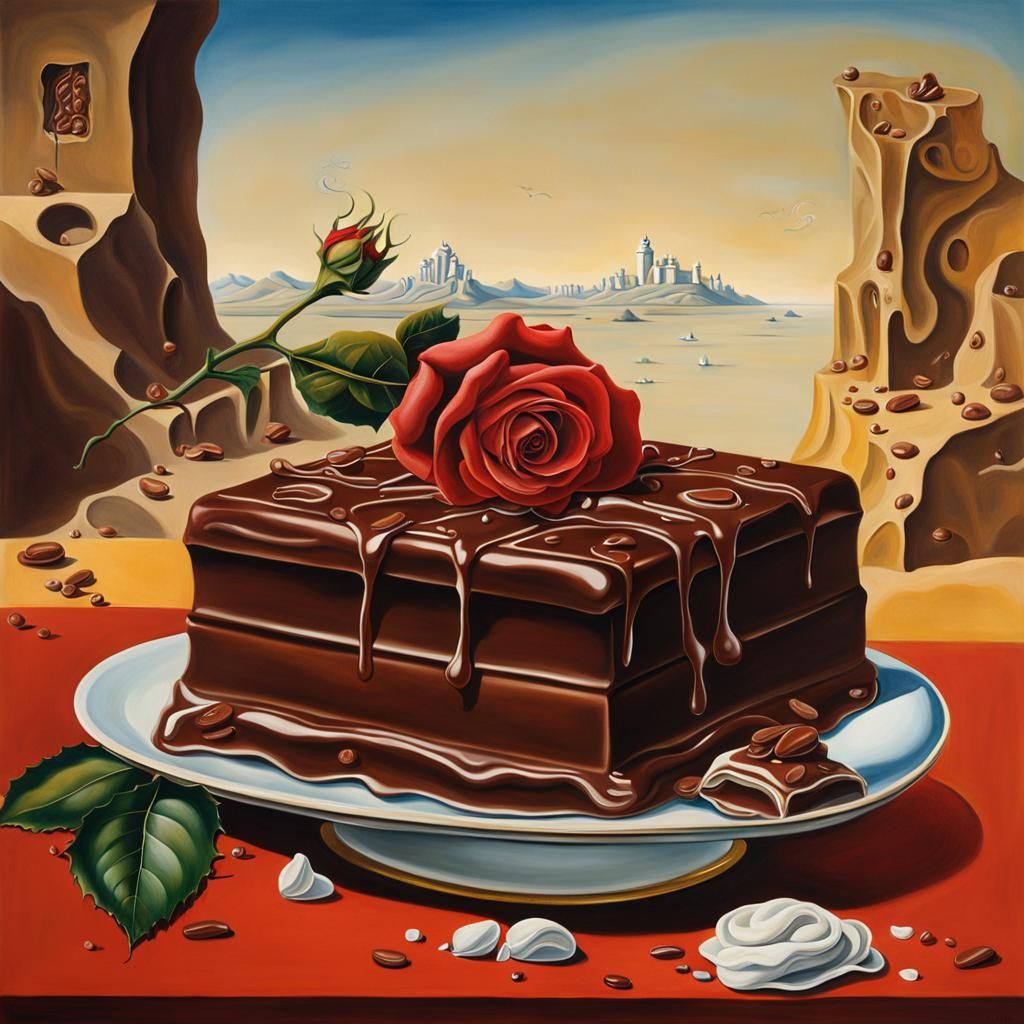 Surreal Chocolates and Roses Matte Painting