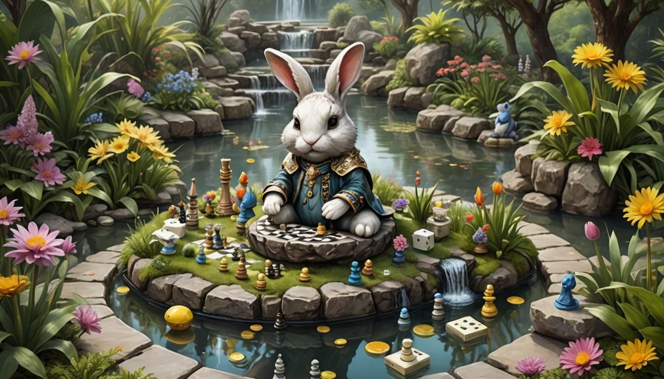 Happy Bunny Prince Plays Chess: Pixar Style