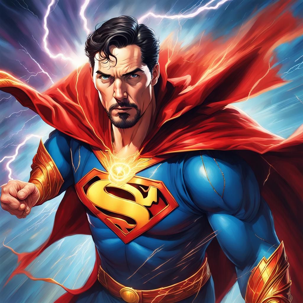 Hyperrealistic Superhero Casting Magic Spell