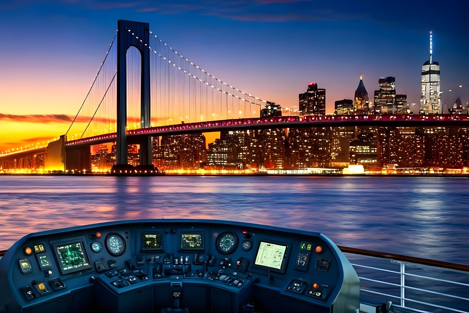 Breathtaking Verrazano-Narrows Bridge View in a Futuristic S...