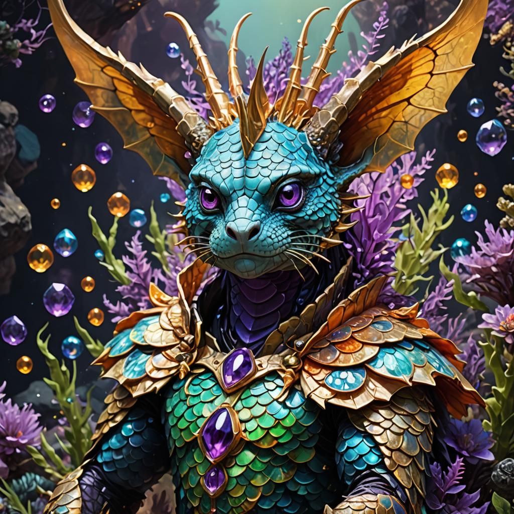 Iridescent Dragon King with Bat Wings