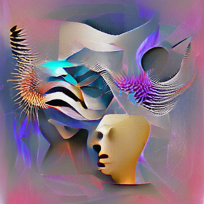 Colorful Abstract Painting with Dynamic Brushstrokes