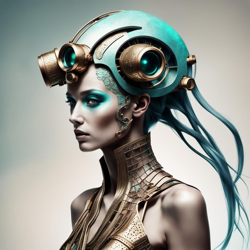 Surreal Fashion Model in Hyper-Realistic Digital Art