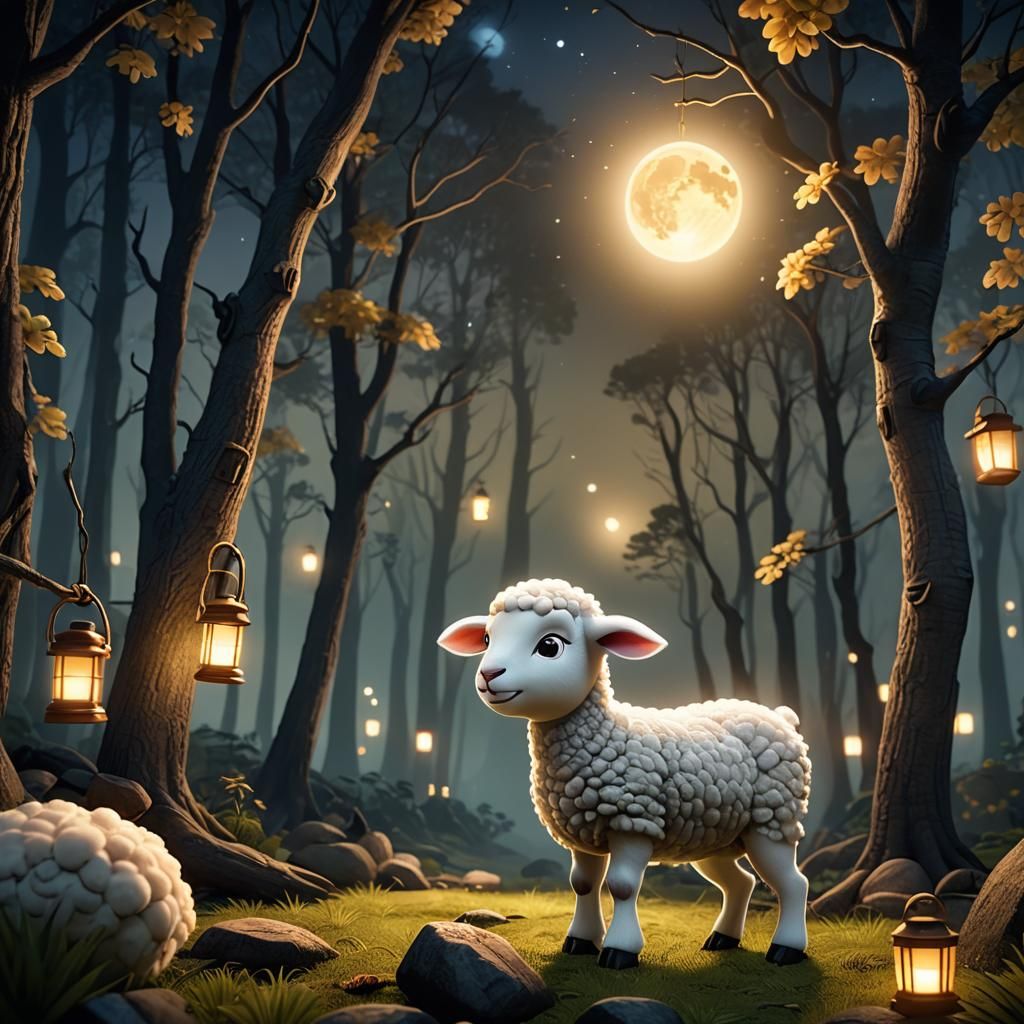 Cute Lamb in Forest: CGI Cartoon Animation