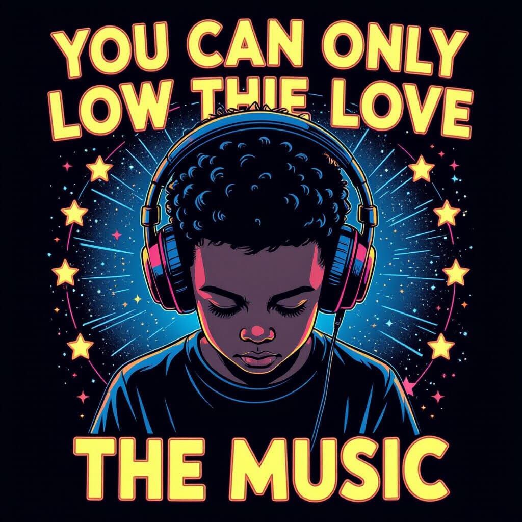 Graphic Novel T-Shirt Design: Boy with Headphones
